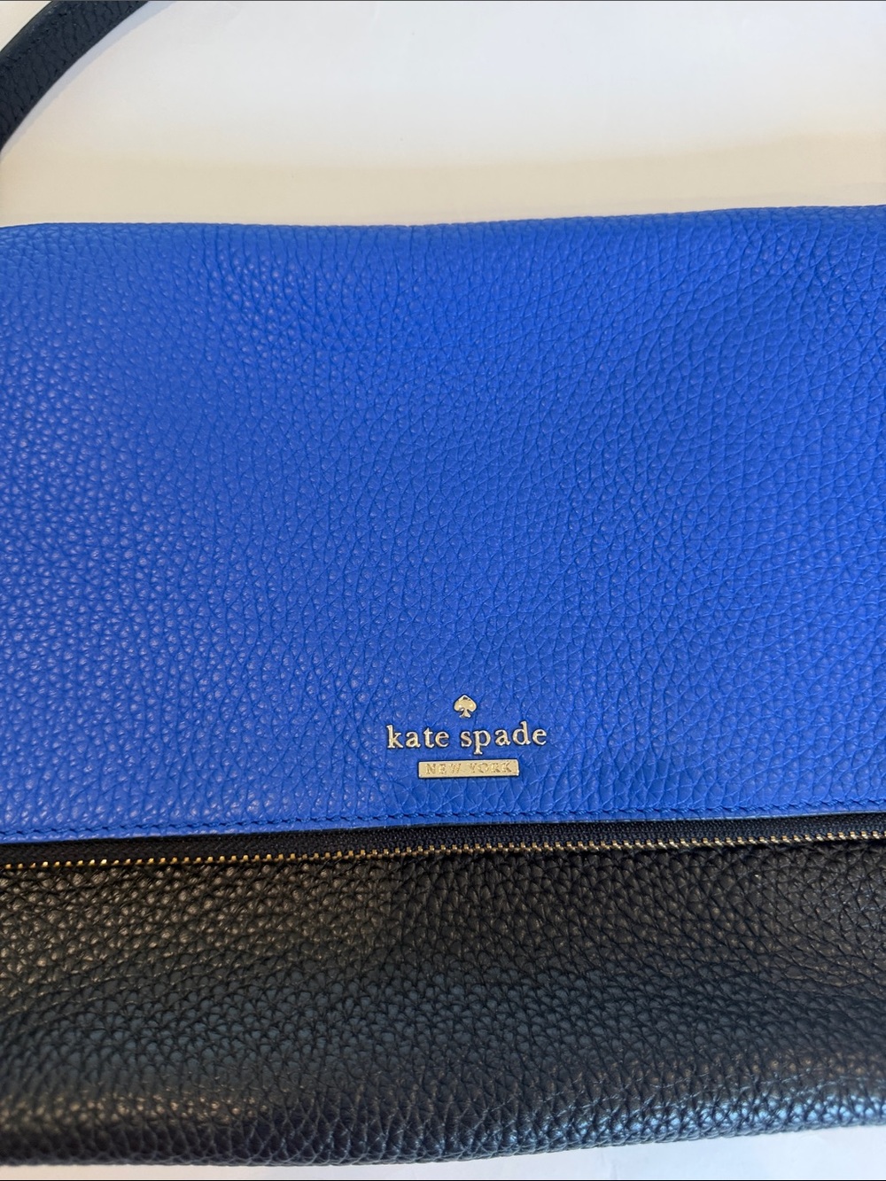 kate spade Blue and Black Leather Colorblock Crossbody Bag - Picture 7 of 8